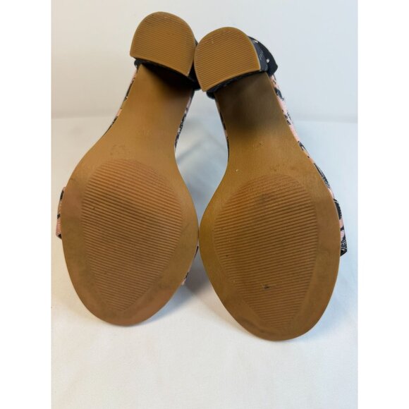 Torrid Women’s Size 8W Floral/Poka Dot Block Heels Open Toe Ankle Straps Sandals - Picture 10 of 13